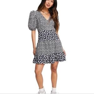 French Connection Aura Ditsy Poplin Puff Sleeve Dress size S